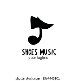 Vector logo music and shoes symbol