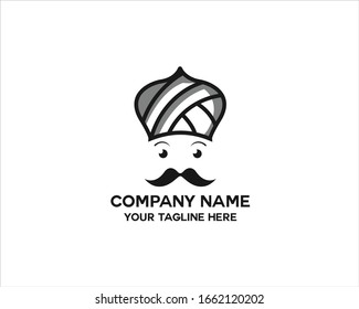 Vektorillustration-Logo von Mustache Head Teacher
