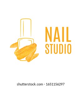 Vector logo of nail care Studio, nail Polish