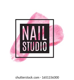 Logotipo vectorial de uñas estudio, clavo polaco
