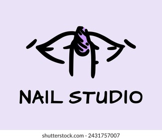 Logo vectorial de cuidado de uñas Studio, esmalte de uñas