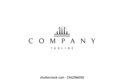 Vector logo nak which is an abstract image of several skyscrapers in a linear style.