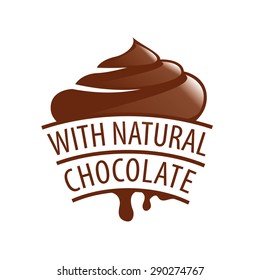 vector logo with natural chocolate candy