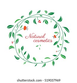 Vector logo for natural cosmetics, herbs and eco products