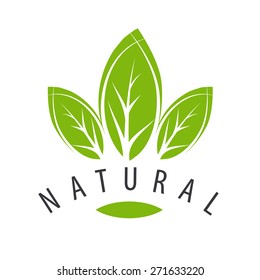 vector logo natural green leaves