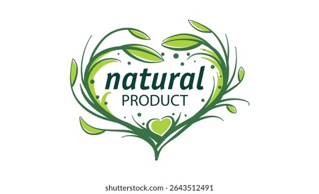 Vector logo of a natural product, hand-drawn in an artistic style