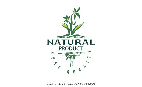 Vector logo of a natural product, hand-drawn in an artistic style
