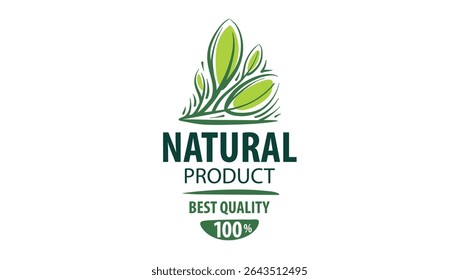 Vector logo of a natural product, hand-drawn in an artistic style