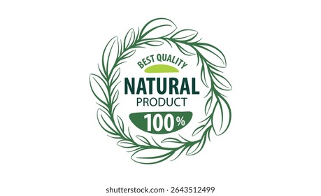 Vector logo of a natural product, hand-drawn in an artistic style