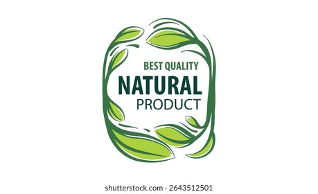 Vector logo of a natural product, hand-drawn in an artistic style