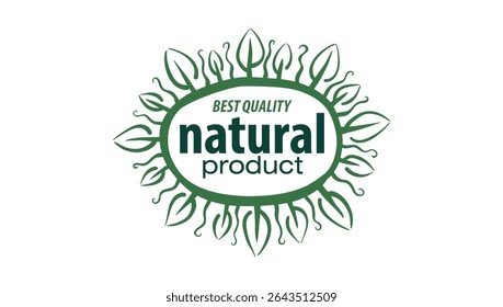 Vector logo of a natural product, hand-drawn in an artistic style