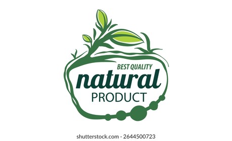Vector logo of a natural product, hand-drawn in an artistic style