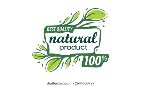 Vector logo of a natural product, hand-drawn in an artistic style