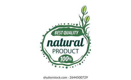 Vector logo of a natural product, hand-drawn in an artistic style