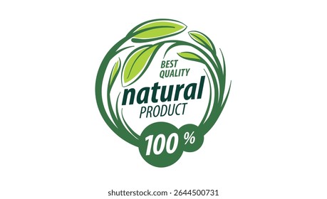 Vector logo of a natural product, hand-drawn in an artistic style
