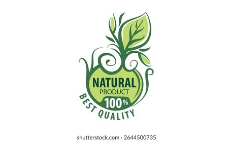 Vector logo of a natural product, hand-drawn in an artistic style