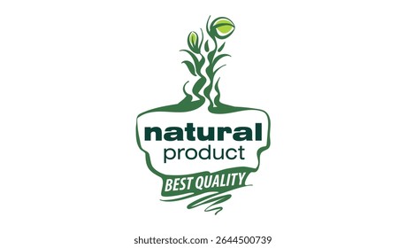Vector logo of a natural product, hand-drawn in an artistic style