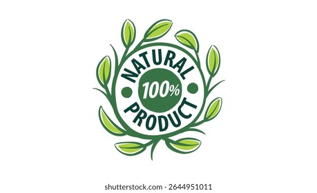 Vector logo of a natural product, hand-drawn in an artistic style