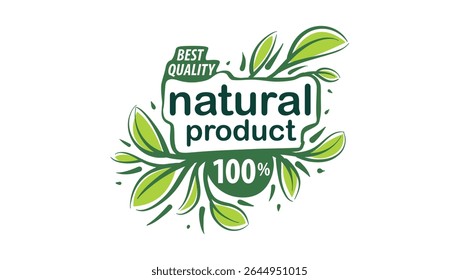 Vector logo of a natural product, hand-drawn in an artistic style
