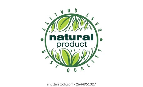 Vector logo of a natural product, hand-drawn in an artistic style