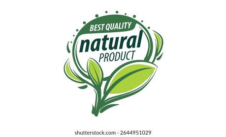 Vector logo of a natural product, hand-drawn in an artistic style