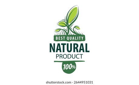Vector logo of a natural product, hand-drawn in an artistic style