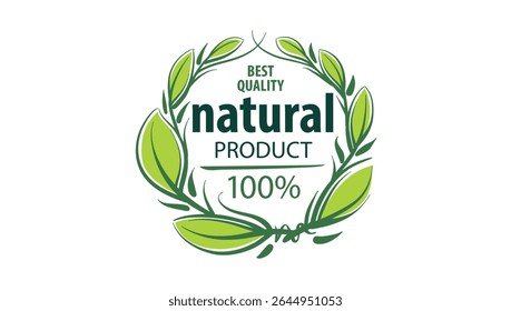 Vector logo of a natural product, hand-drawn in an artistic style