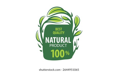Vector logo of a natural product, hand-drawn in an artistic style