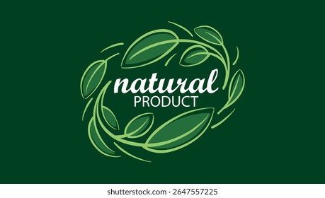 Vector logo of a natural product, hand-drawn in an artistic style