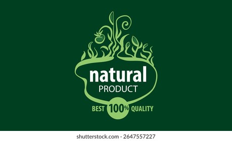 Vector logo of a natural product, hand-drawn in an artistic style