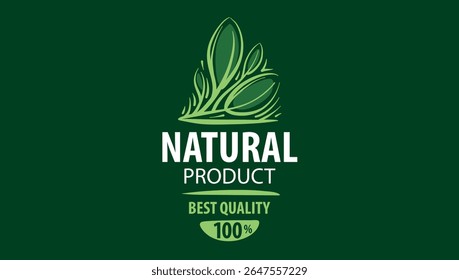 Vector logo of a natural product, hand-drawn in an artistic style
