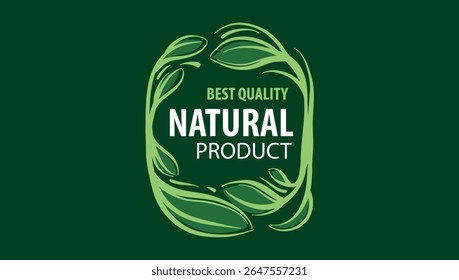 Vector logo of a natural product, hand-drawn in an artistic style