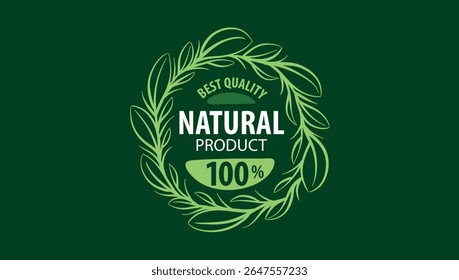 Vector logo of a natural product, hand-drawn in an artistic style