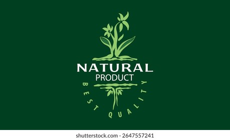 Vector logo of a natural product, hand-drawn in an artistic style