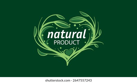 Vector logo of a natural product, hand-drawn in an artistic style