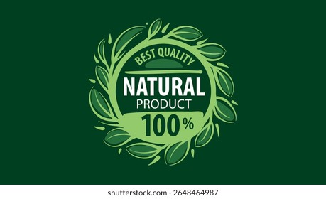 Vector logo of a natural product, hand-drawn in an artistic style