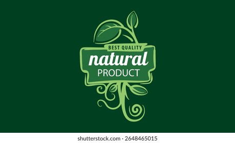 Vector logo of a natural product, hand-drawn in an artistic style