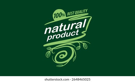 Vector logo of a natural product, hand-drawn in an artistic style