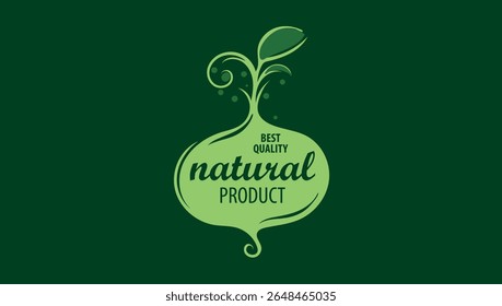 Vector logo of a natural product, hand-drawn in an artistic style
