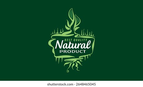 Vector logo of a natural product, hand-drawn in an artistic style