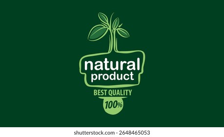 Vector logo of a natural product, hand-drawn in an artistic style