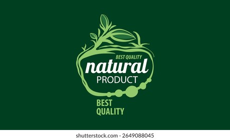 Vector logo of a natural product, hand-drawn in an artistic style