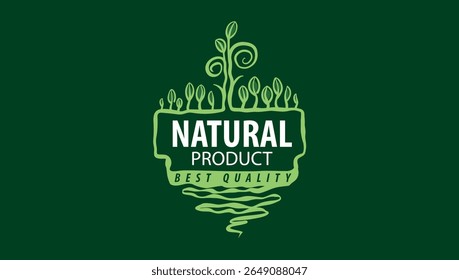 Vector logo of a natural product, hand-drawn in an artistic style