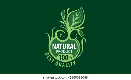 Vector logo of a natural product, hand-drawn in an artistic style