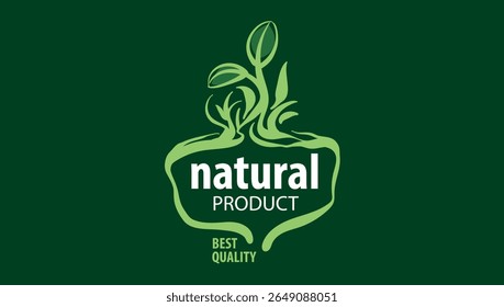 Vector logo of a natural product, hand-drawn in an artistic style
