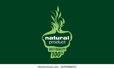 Vector logo of a natural product, hand-drawn in an artistic style