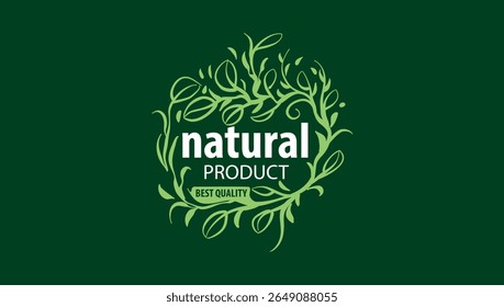 Vector logo of a natural product, hand-drawn in an artistic style