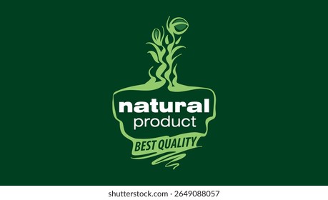 Vector logo of a natural product, hand-drawn in an artistic style