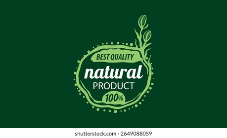 Vector logo of a natural product, hand-drawn in an artistic style