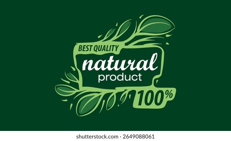 Vector logo of a natural product, hand-drawn in an artistic style